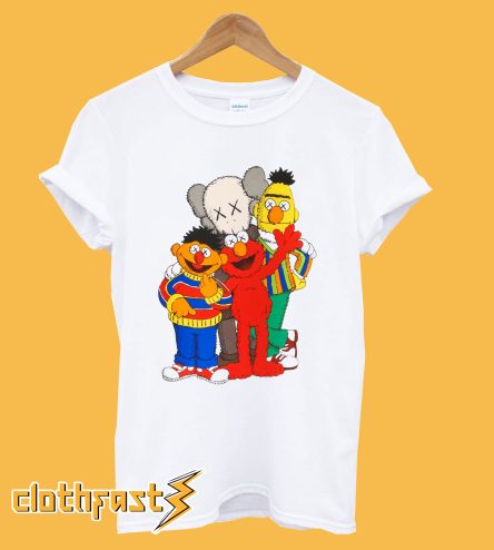 Uniqlo White Kaws X Sesame Street Graphic T-Shirt