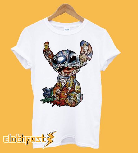 Disney Characters inside Stitch T-Shirt