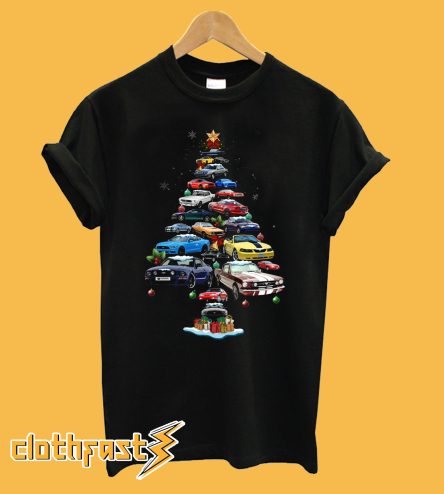 Mustang Car Christmas Tree T-Shirt