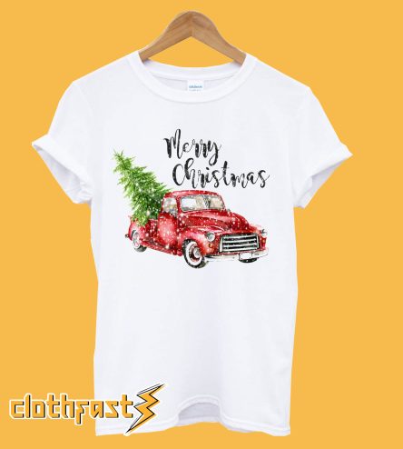 Red Truck Merry Christmas T-Shirt