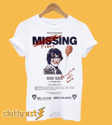 IT 2017 Movie Missing Richie Tozier Poster T-Shirt