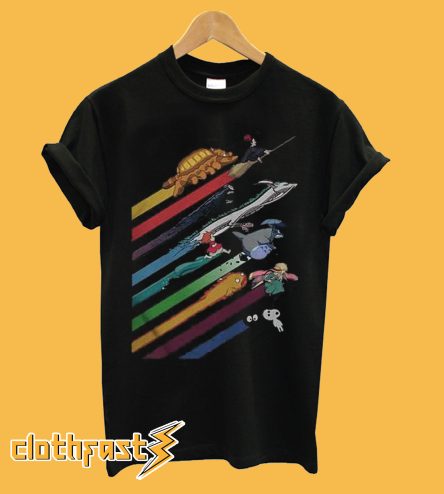 Rainbow Studio Ghibli T shirt