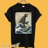 The great wave off Kanagawa Godzilla T shirt