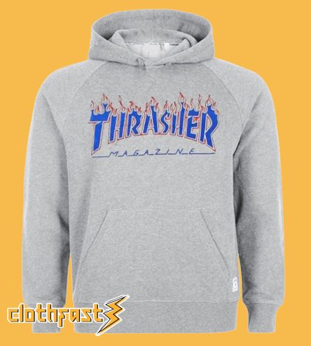 Thrasher Magazine Patriot Flame Ash Heather Hoodie