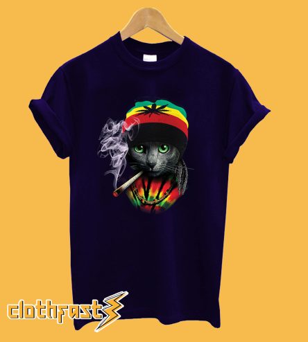 Rasta Cat Smoking T-Shirt