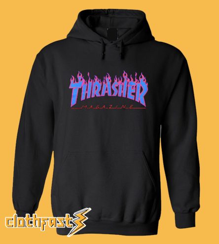 Thrasher Purple blue Flame Hoodie