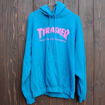 Thrasher Skateboard Magazine Blue Pink Hoodie