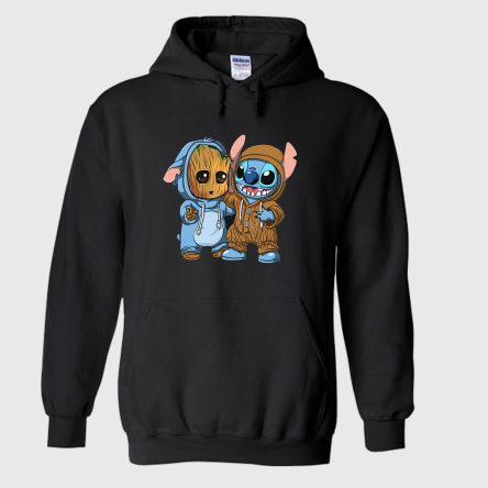 Baby Groot And Baby Stitch Hoodie