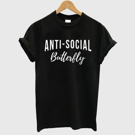 Anti-Social Butterfly Black T shirt