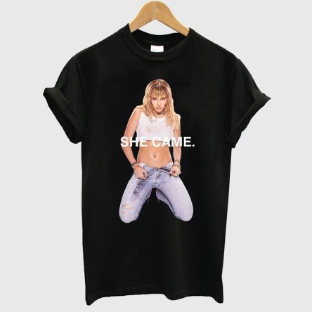 Miley Cyrus She Came Black T shirt