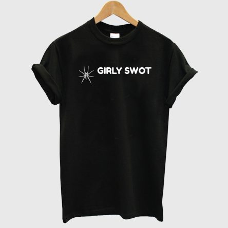 Girly Swot White Text Spider T-Shirt