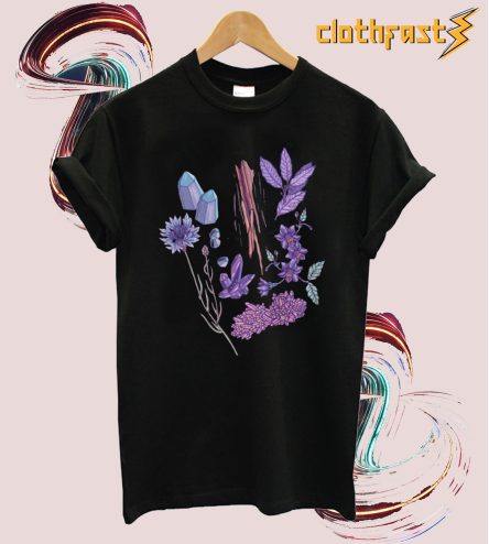 Purple Flowers And Jewels Classic T-Shirt