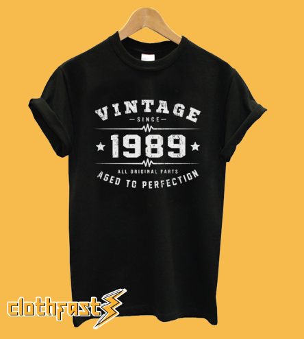 Vintage Since 1989 Birthday 30 Years Old Birthday T-Shirt