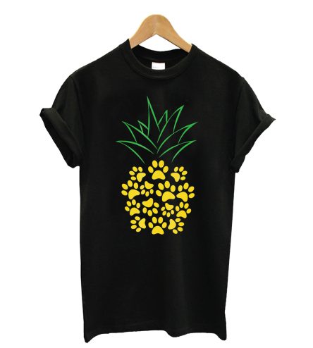 Cute Dog Paw Pineapple T-Shirt