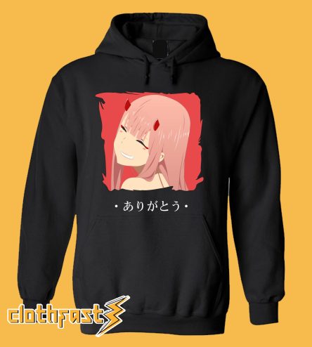 Zero Two from Darling in The Franxx Arigatou Hoodie