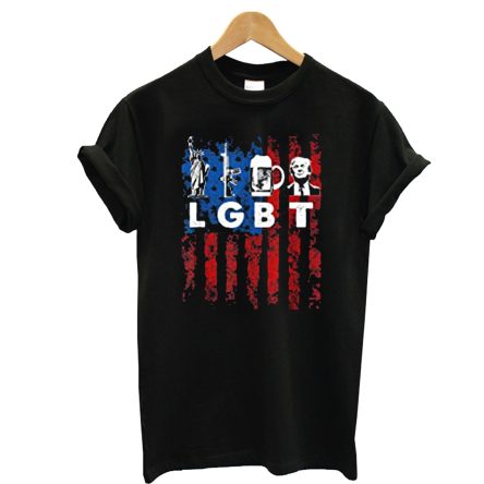 Funny LGBT Parody Liberty Guns Beer Trump T-Shirt