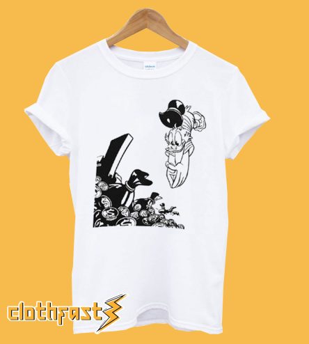 Scrooge McDuck Diving Into Gold T shirt