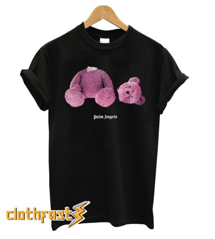 Palm Angels Black With Pink Bear Graphic T shirt