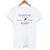 Letter & Rose Print Ringer Feminist T-Shirt