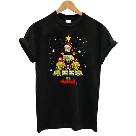 Funny School Bus Driver Christmas Tree T-Shirt