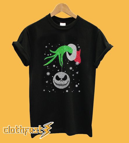 Hands Holding Jack Skellington Christmas T-Shirt