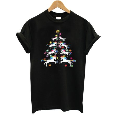 Santa Unicorns Christmas Tree T-Shirt