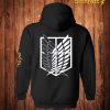 Attack No Titan Back Black Hoodie