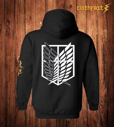 Attack No Titan Back Black Hoodie