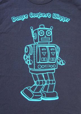 mens robot dance contest winner tshirt