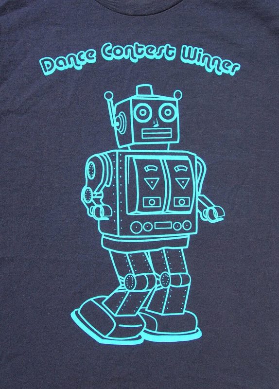 mens robot dance contest winner tshirt