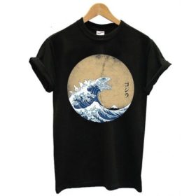 The great wave off Kanagawa Godzilla T shirt