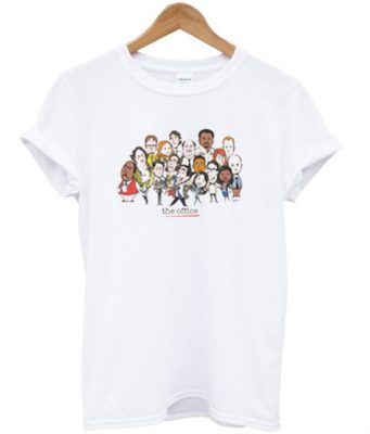 the office cast cartoon t-shirt