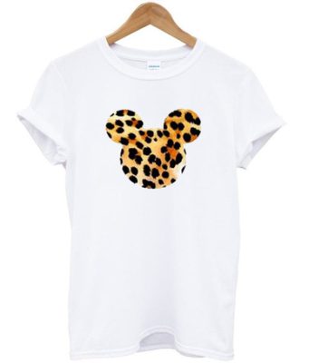 Mickey Mouse Leopard Printed T Shirt