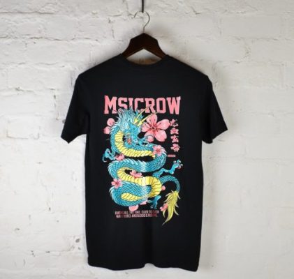 Msicrow Flower Dragon T-Shirt Back