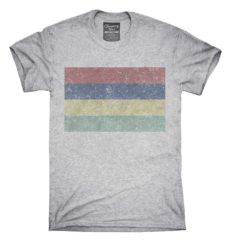 Retro Vintage Mauritius Flag T-Shirt