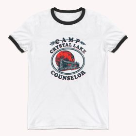 Camp Crystal Lake Counselor Ringer T Shirt, Friday the 13th Shirt, 60s, 70s, 80s Vintage Style Shirt, 80s Horror Movie, Jason