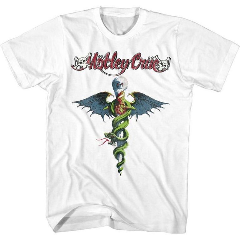 Motley Crue Dr. Feelgood White Adult T-Shirt