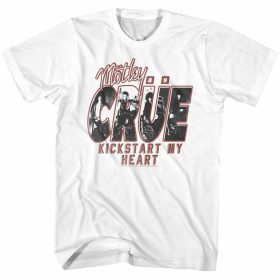 Motley Crue Kickstart My Heart White Adult T-Shirt