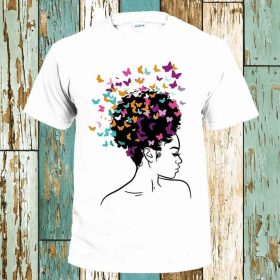 Afro Butterfly Woman Silouette T-Shirt