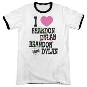 Beverly Hills 90210 I Love Brandon and Dylan White ringer shirt
