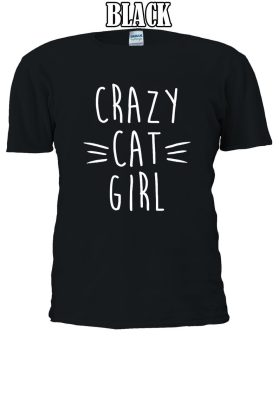 Crazy Cat Girl Women Lady Slogan Tumblr T-shirt