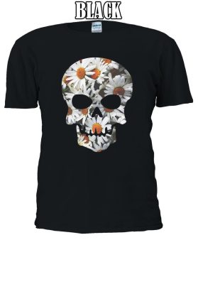 Daisy Skull Skeleton Flowers T-shirt