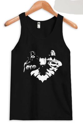 Justice League Silhouette Black Tank Top