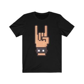 Pixel Art Rock Hand T-Shirt