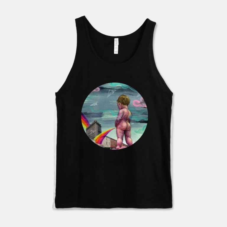 Playground ~ Funny baby peeing rainbow ~ Graphic Tank top