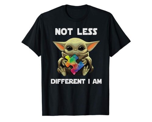 Not Less Different I Am Baby Yoda Hug Autism T-Shirt