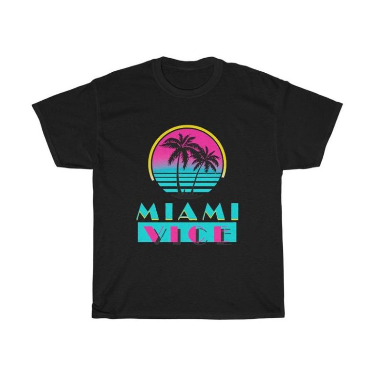 Miami Vice TV Series TV Show Beach Logo Men's Black T-Shirt