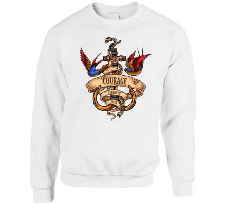 Courage Strength Faith Anchor Doves Sweatshirt